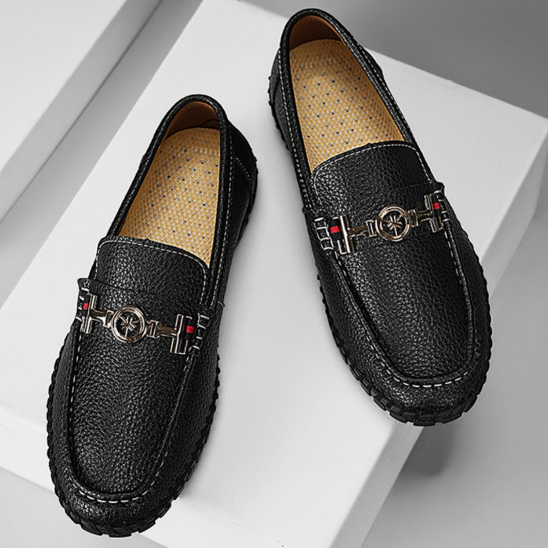 Chaussures plates casual grandes tailles pour hommes avec dessus de cowhide