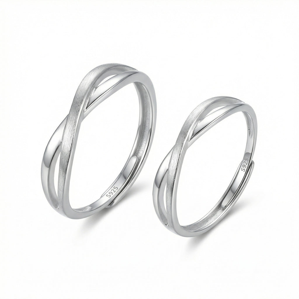 S925 Argent Sterling Mbius Style coréen pour couples unisexe