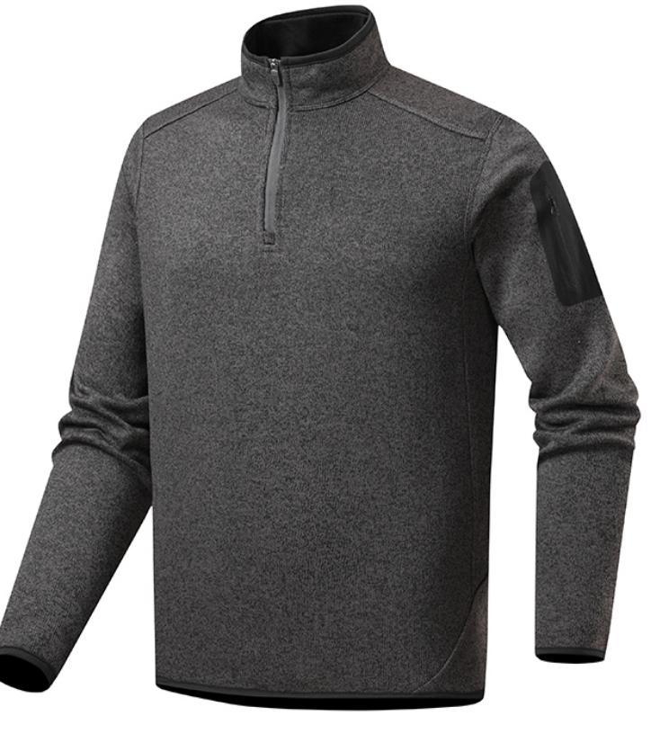 Men Quarter Zip Knit Fleece Pullover