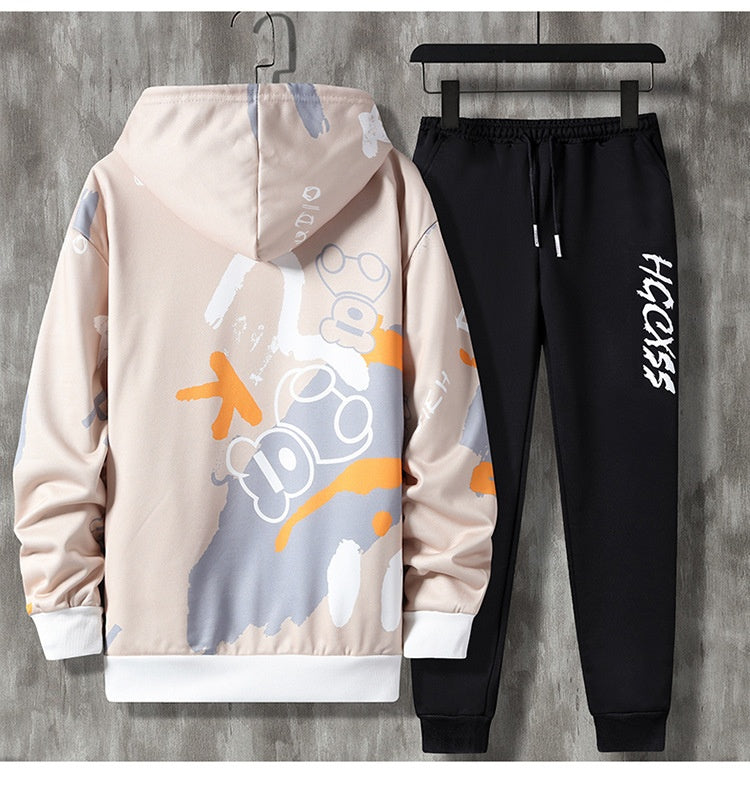 Men's Spring and Autumn Long Sleeve Zipper Imprimé costume occasionnel