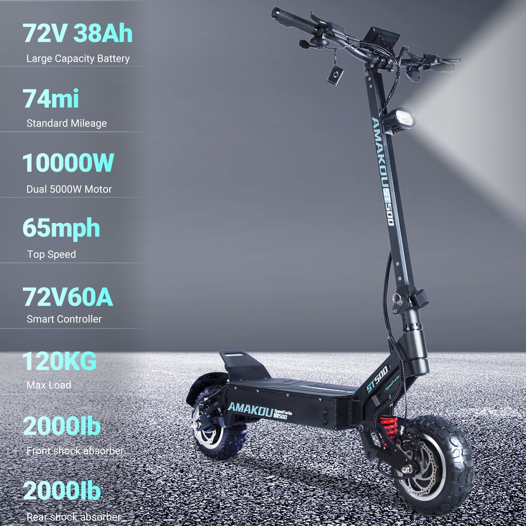 X7 alliage d'aluminium noir 80-100kmph 4500W double moteur scooter électrique
