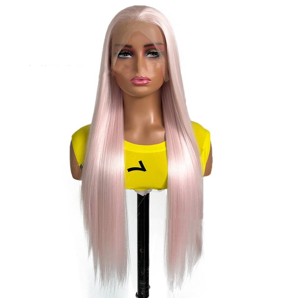 La couleur pure européenne et américaine des femmes All-matching Mode Long cheveux droits naturel W