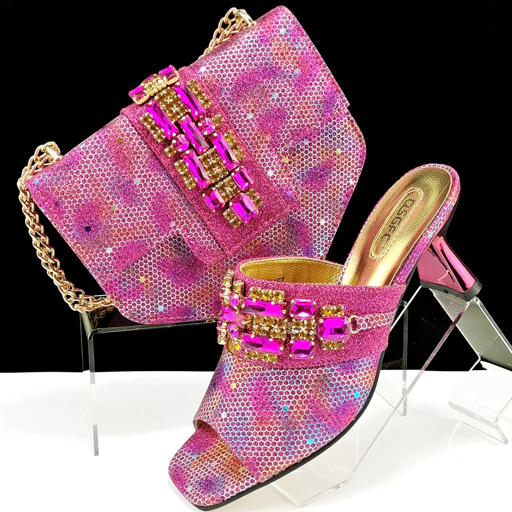 Chaussures et sacs pour femmes Camouflage en tissu Perceuse perceuse décorative à talons hauts