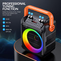 Machine à karaoké avec 2 microphones sans fil et lumières couleur RGB