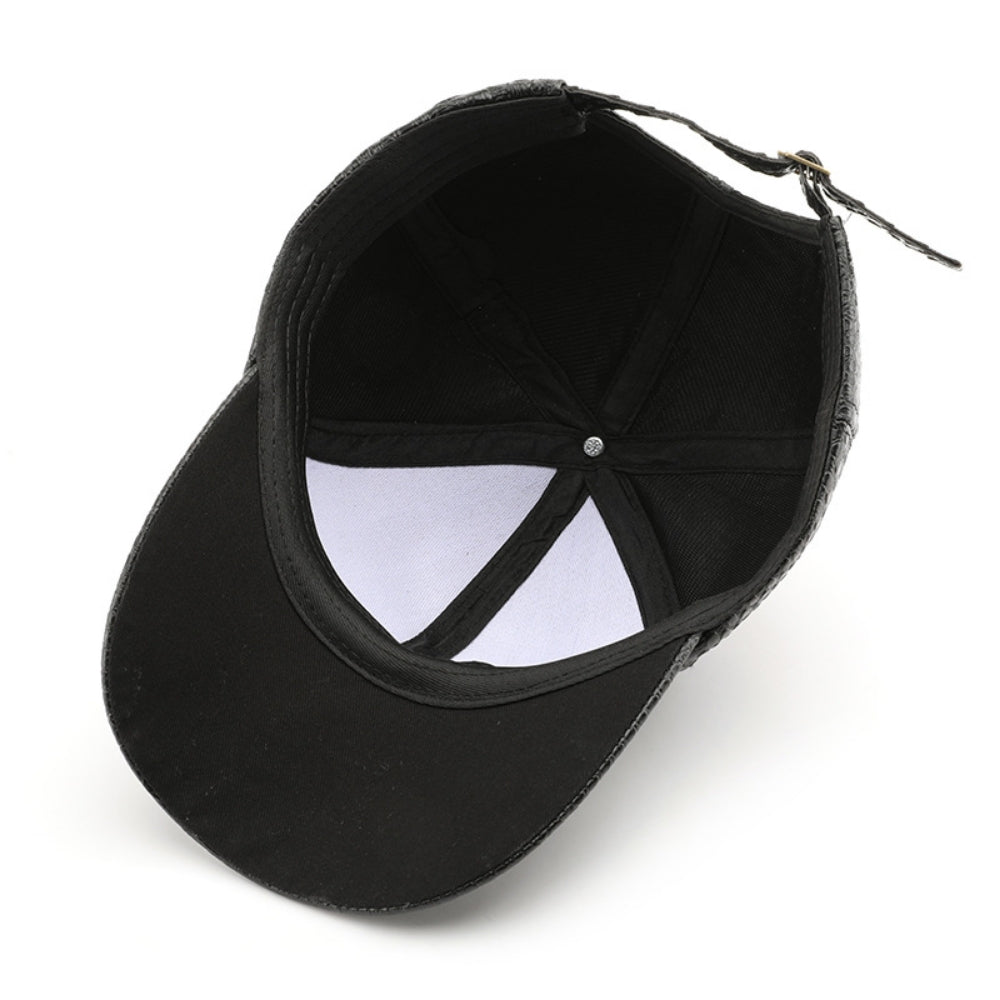 Tableau lumineux monochromatique PU en cuir réglable Tendance Casual Casquette de baseball convenant pour Out