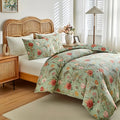 Couvercle de couette et ensemble de draps pour literie en coton fleur de quatre pièces