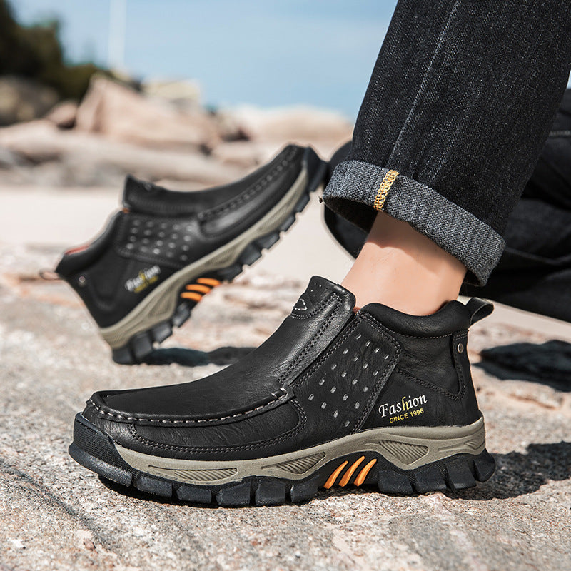Bottes de cheville en métal casual hommes