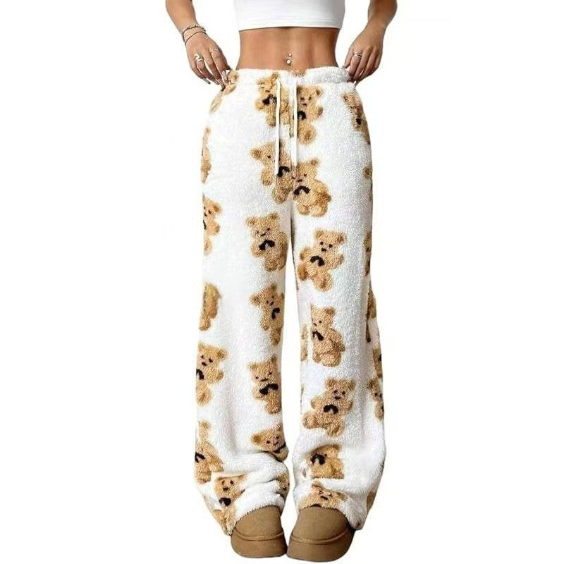 Pantalon large-jambe imprimé à l'épaisseur à l'épaisseur chic