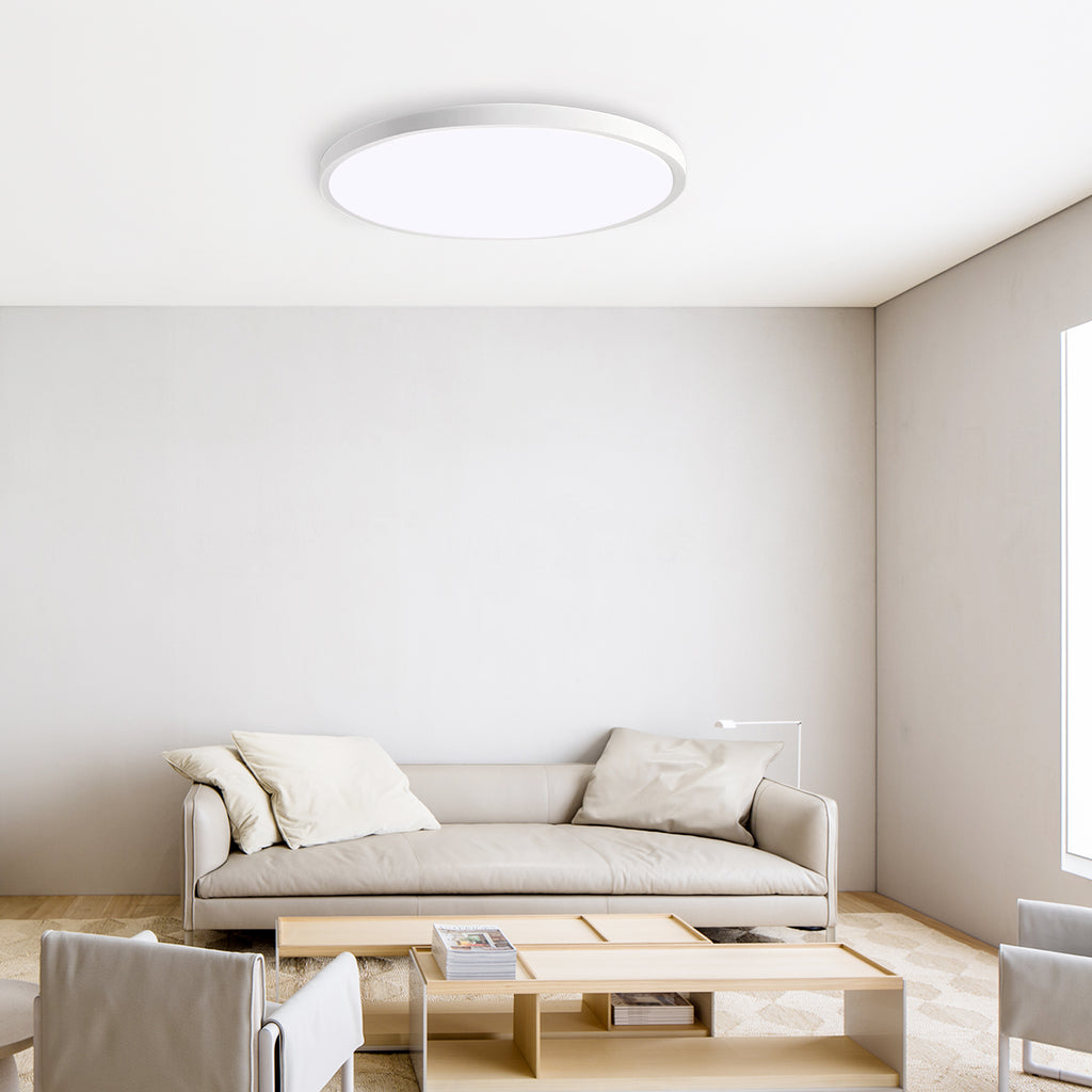 11.8 Inch blanc ultra-mince plafond lumière 6500K LED montage de plafond de plafond pour chambre