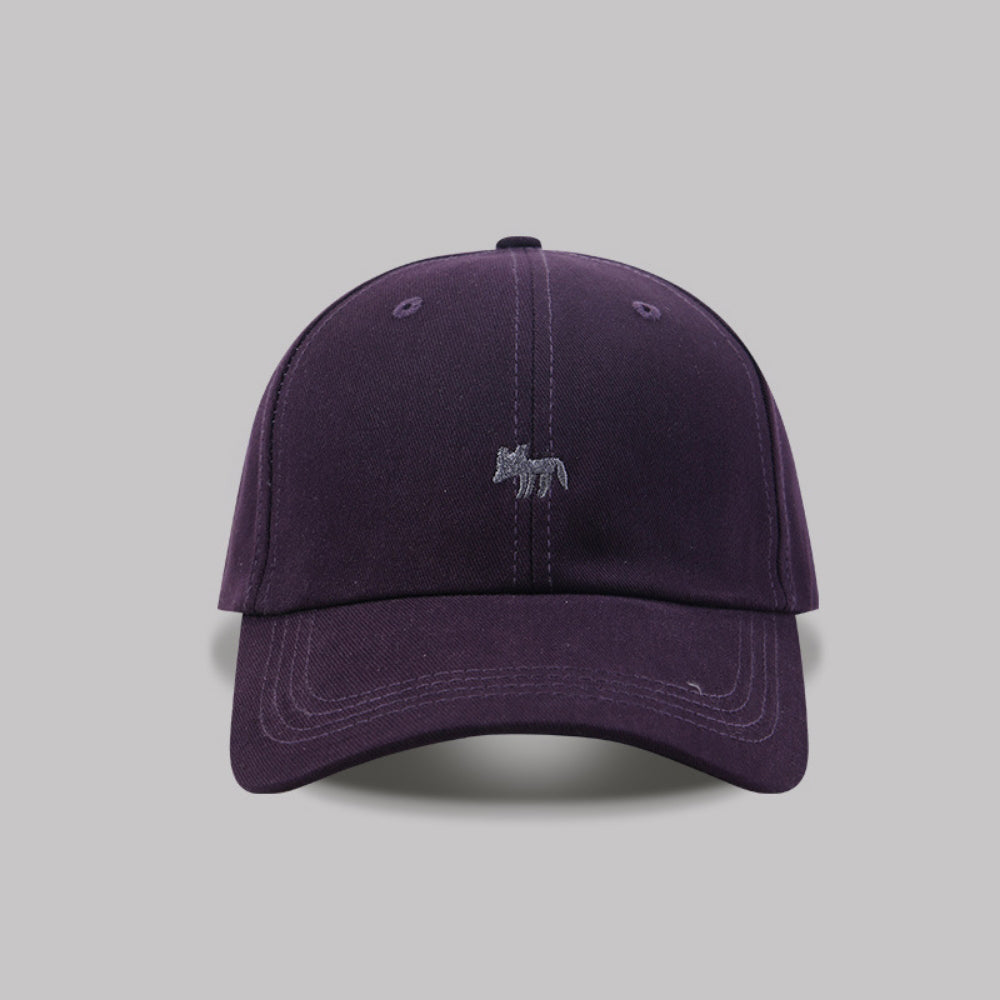 Femmes Solid-colore brodé Fox Simple Style Casual Soft Brim réglable Casquette de baseball