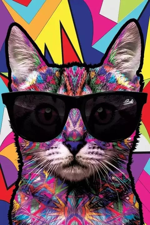 Rue Graffiti Animaux Chats Chiens Lapins Toile Peinture Core Salon Chambre Decorat