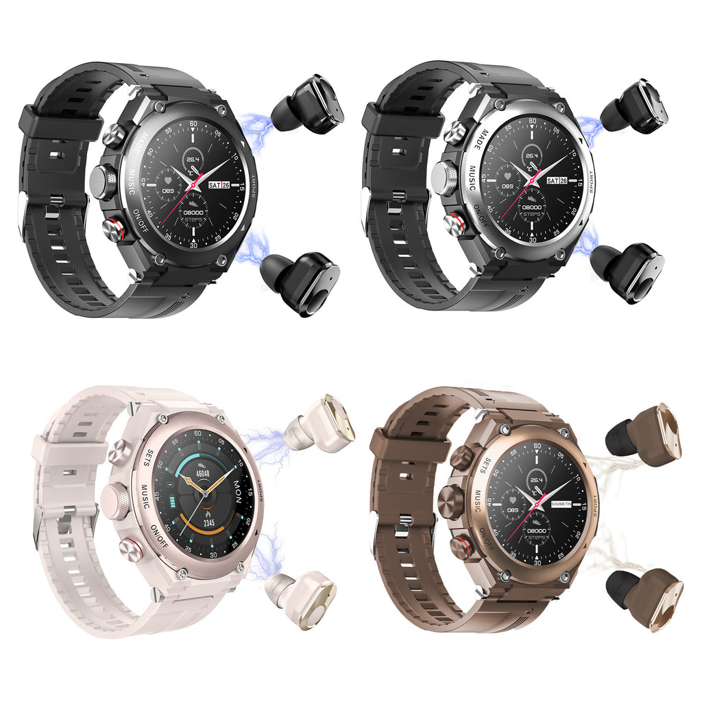 Smart Watch Casque Bluetooth Trois en un Call Music Heart Rate Sports Watch