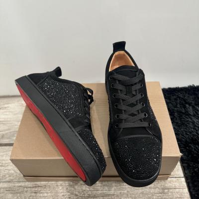 Sneakers de mode respirants bas-haut pour hommes Strass Rouge Fond