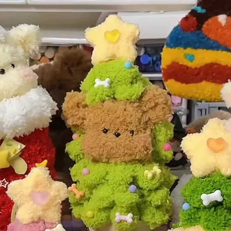 Arbre de Noël Fleece Corail Twisted Stick Puppy Cadeau Matériel diy
