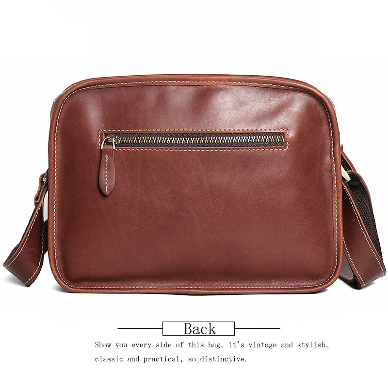 Sac en cuir véritable homme Cowhide Casual Epaule simple