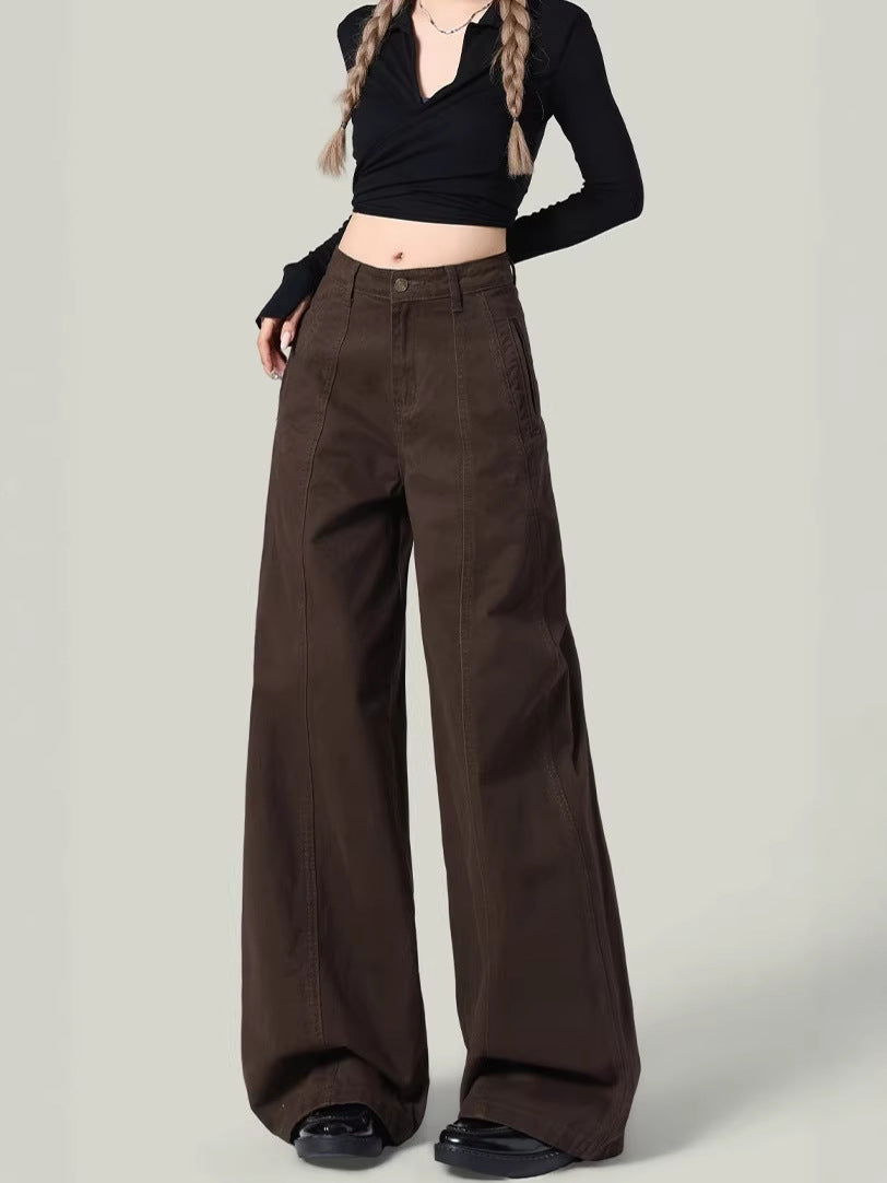 Pantalons de denim à jambes larges de printemps pour femmes