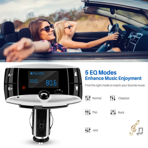 Voiture sans fil FM transmetteur USB Chargeur mains libres Call MP3 lecteur carte SD lecture Aux-in