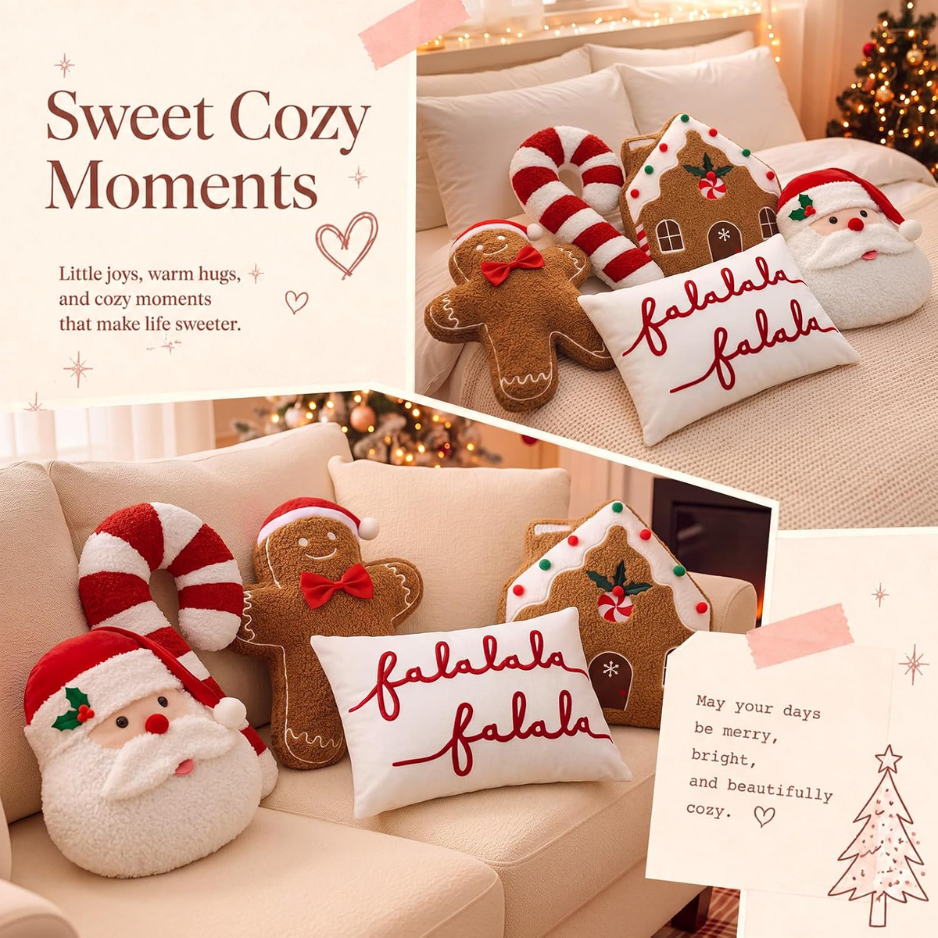 5 Pcs Oreillers à lancer de Noël