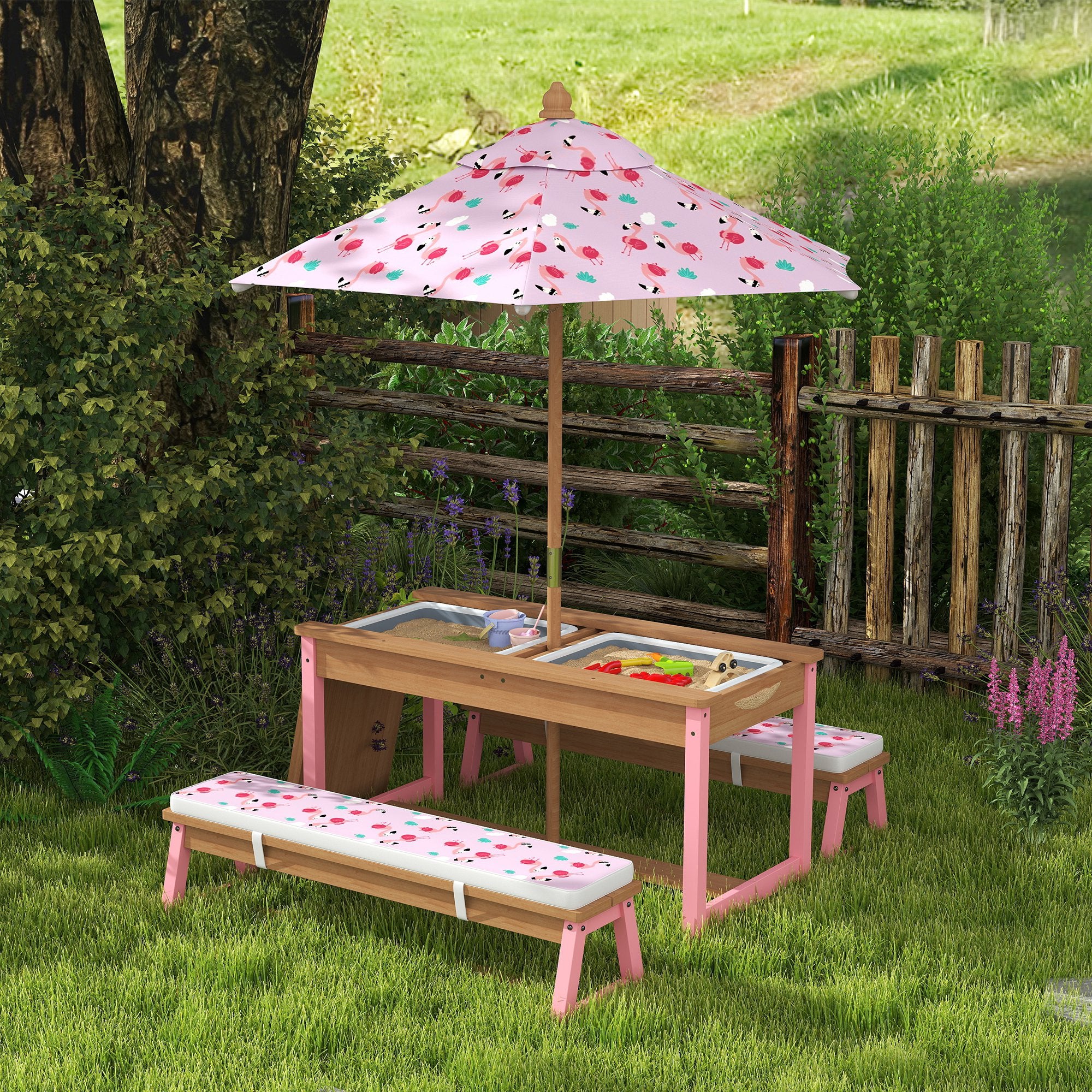 Ensemble de table de pique-nique pour enfants avec parapluie pliable