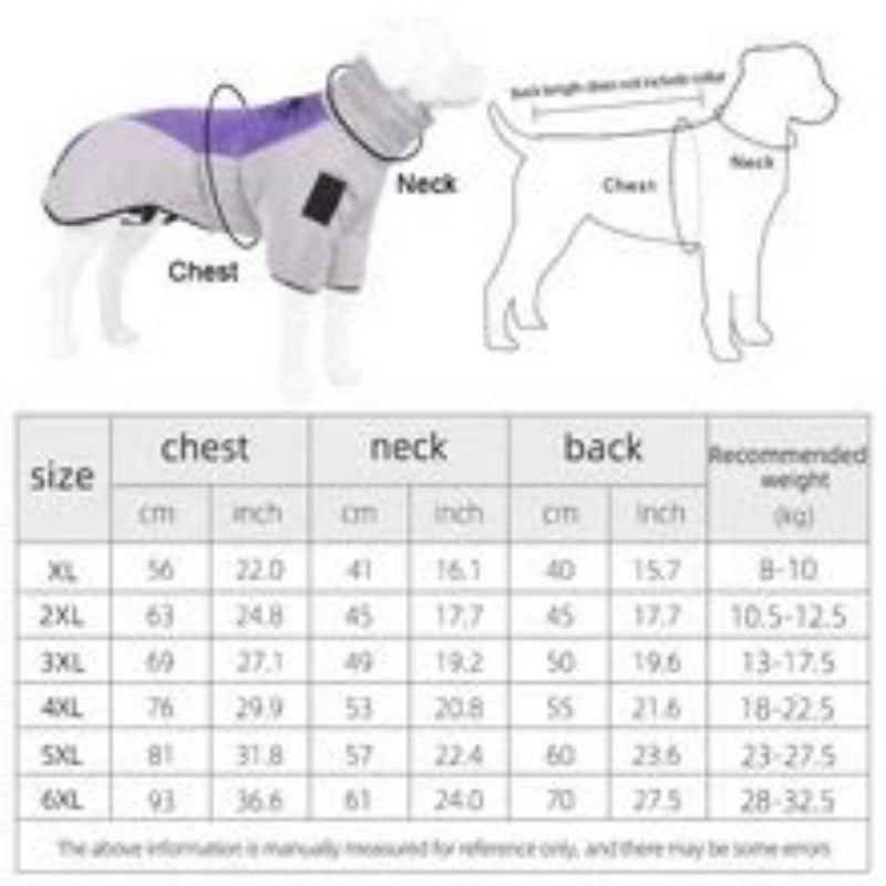 Veste de grand chien imperméable Vêtements de chien chaud Manteau d'hiver Chien français Réflectif Chien froid