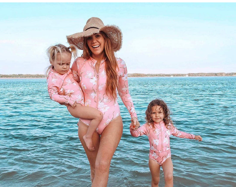 Maillot de bain mère-fille Zipper en une seule pièce