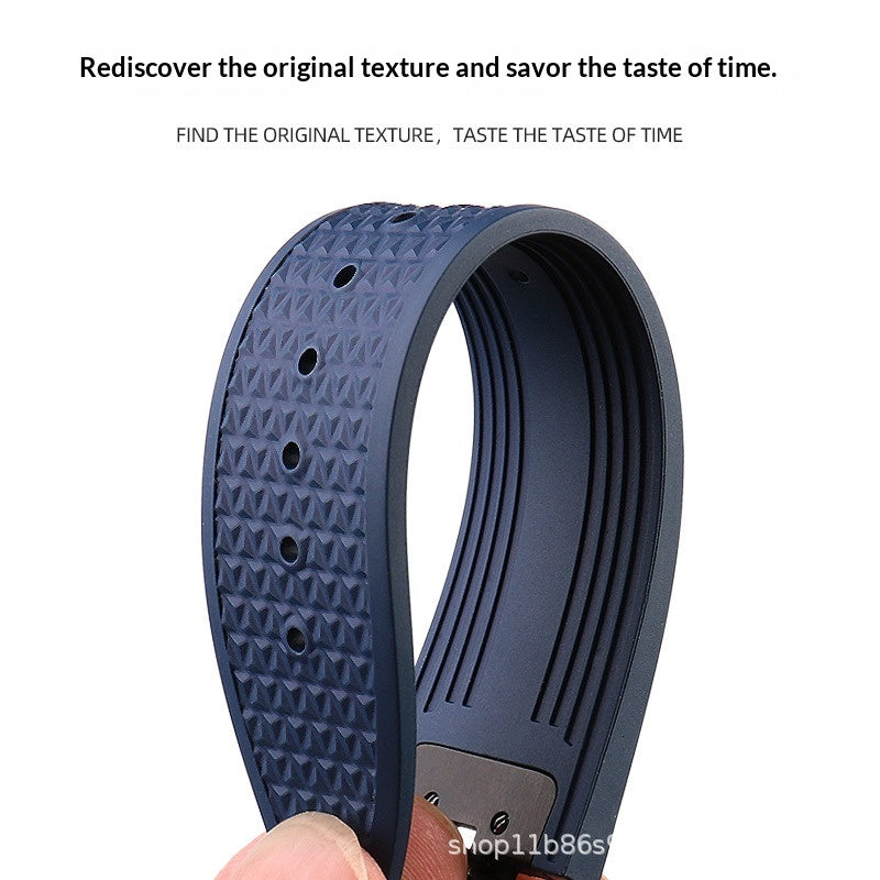 Bracelet de montre Fluororubber compatible avec Jiangsi Dantons dans la série Seas