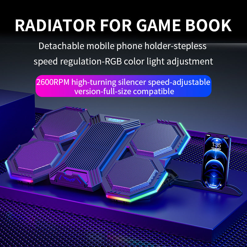 Cadre de l'éventoir d'échappement Plaque de base Mat Cadre de refroidissement Mute RGB Lumière