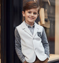 Garçons de printemps Velvet Blazer Veste Enfants costume formel Coat Fête de mariage 3-7Y