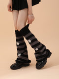 Popular Nouveauté Automne Hiver Warm Stripe Star Decor Enroulé Bell Forme Jambe Warmer Boot Donc