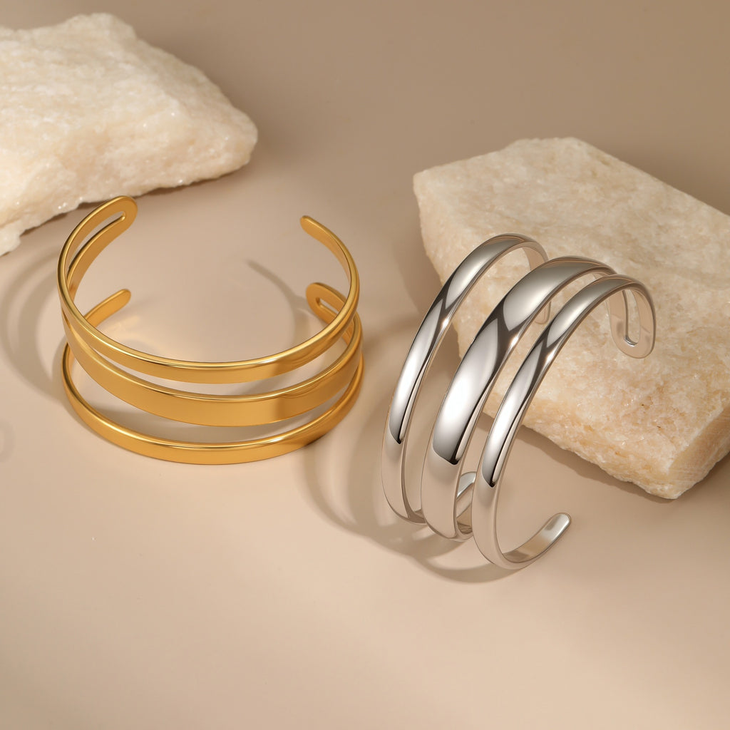 Bracelet d'ouverture simple en acier inoxydable