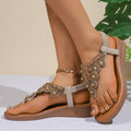 Flip-flops de style bohème avec boucles en Strass perles Design élastique