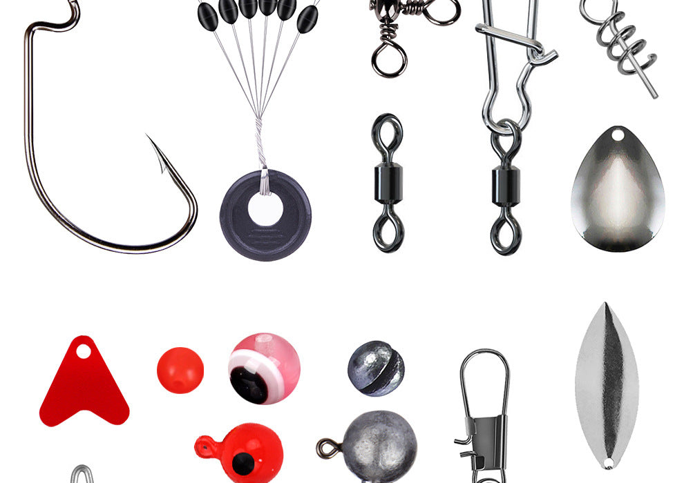 Weihe 257 pièces Lure Fishhook Accessoires Suit Texas Fishing Sea Fishing Rock Fishing Set