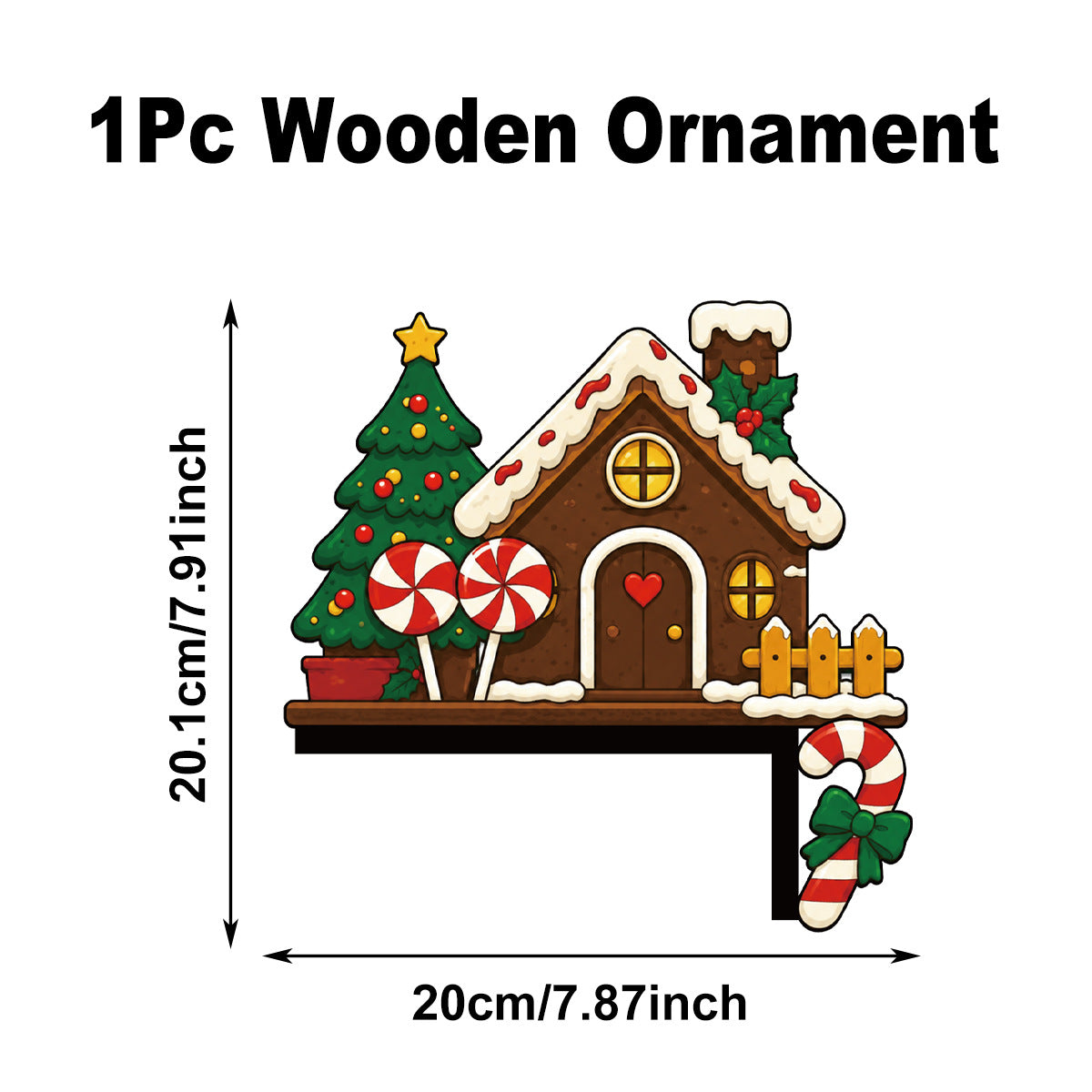 Ornement décoratif cadre de porte en bois de Noël