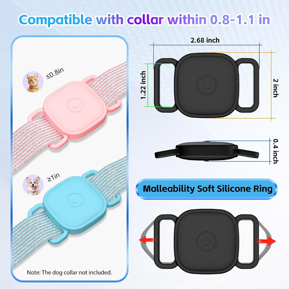 Tile Mate Compatible Pet Collar Tracker