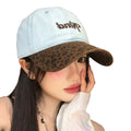 Femmes American-style Leopard Leopard-print Leopard-print Denim Baseball Cap