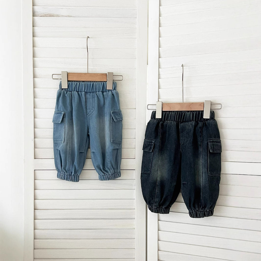 Pantalons de style coréen Trendy Stitching Cargo Jeans