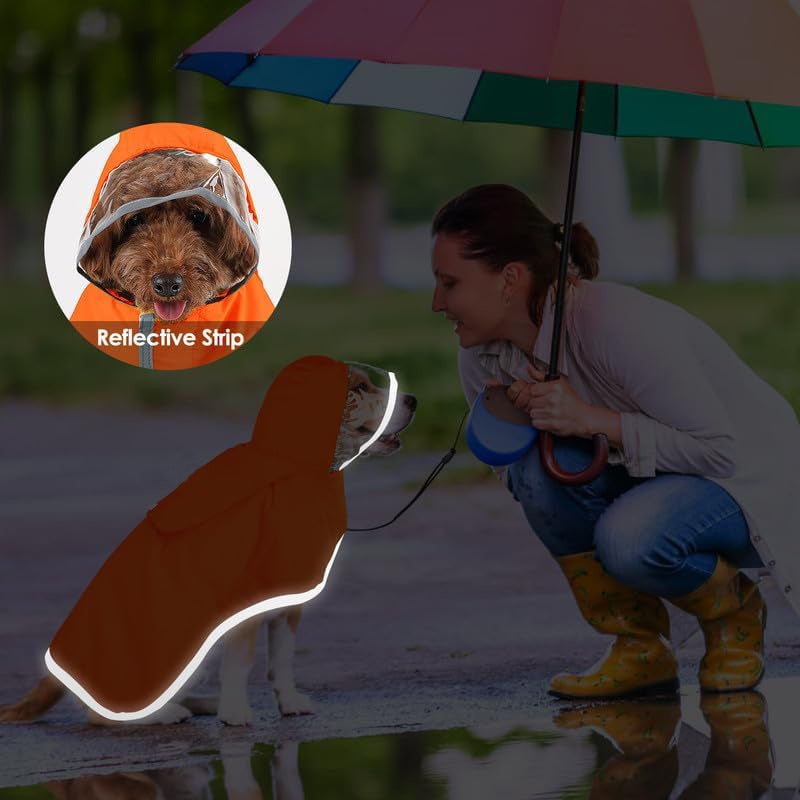 Veste de pluie pour chien imperméable souple respirant pour petit chien à capuchon manteau de pluie pour chien