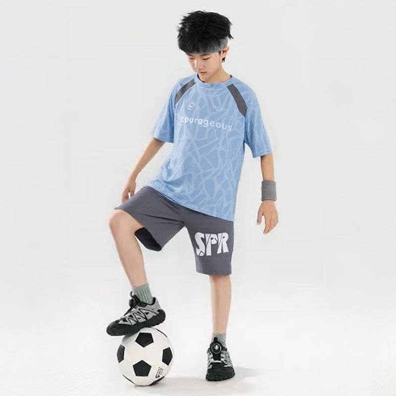 Boys' quick-drying short-sleeved top and shorts sports set
