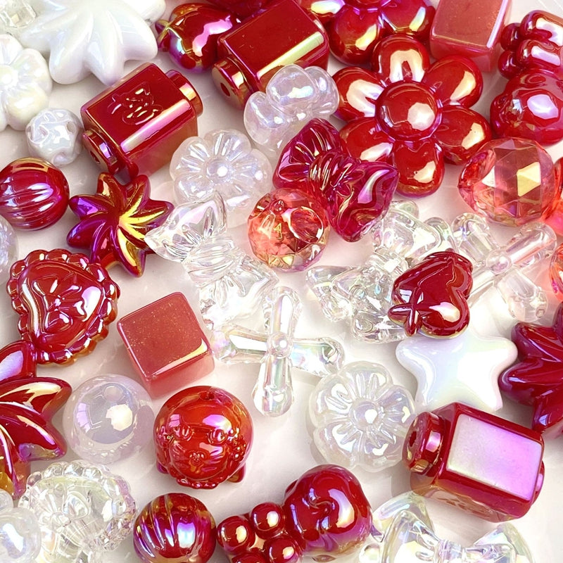 Perles acryliques plaquées UV mélangées