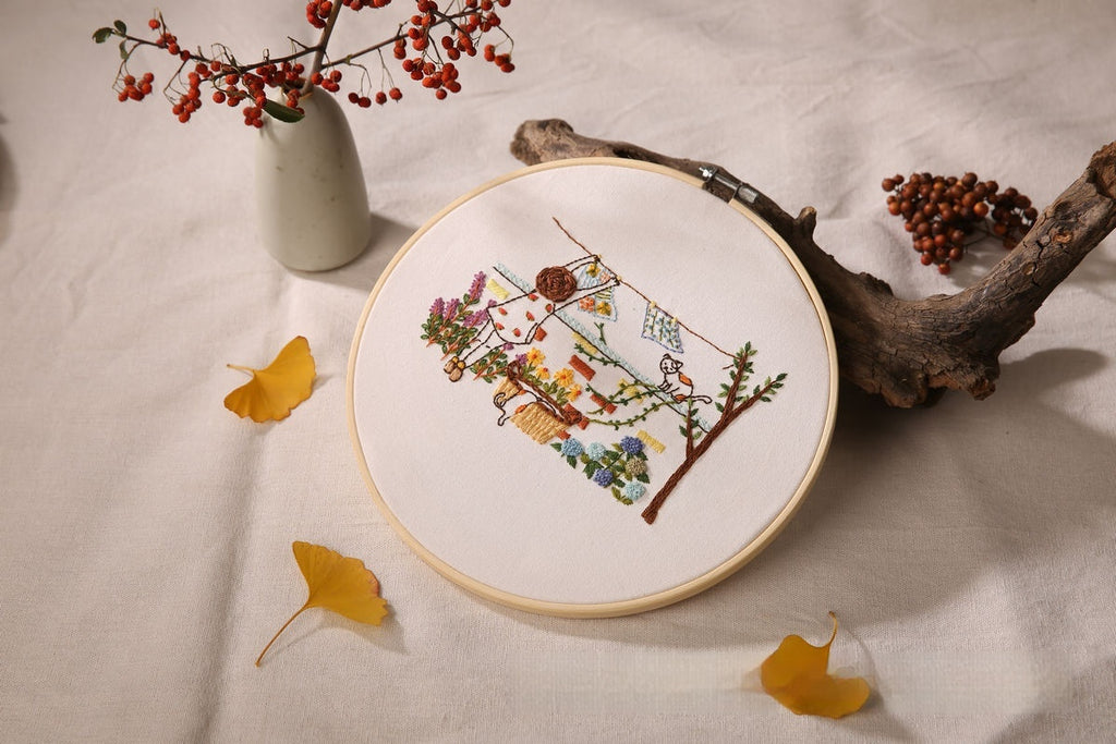 Broderie tissu bricolage Flower and Grass Material Pack Kit de couture