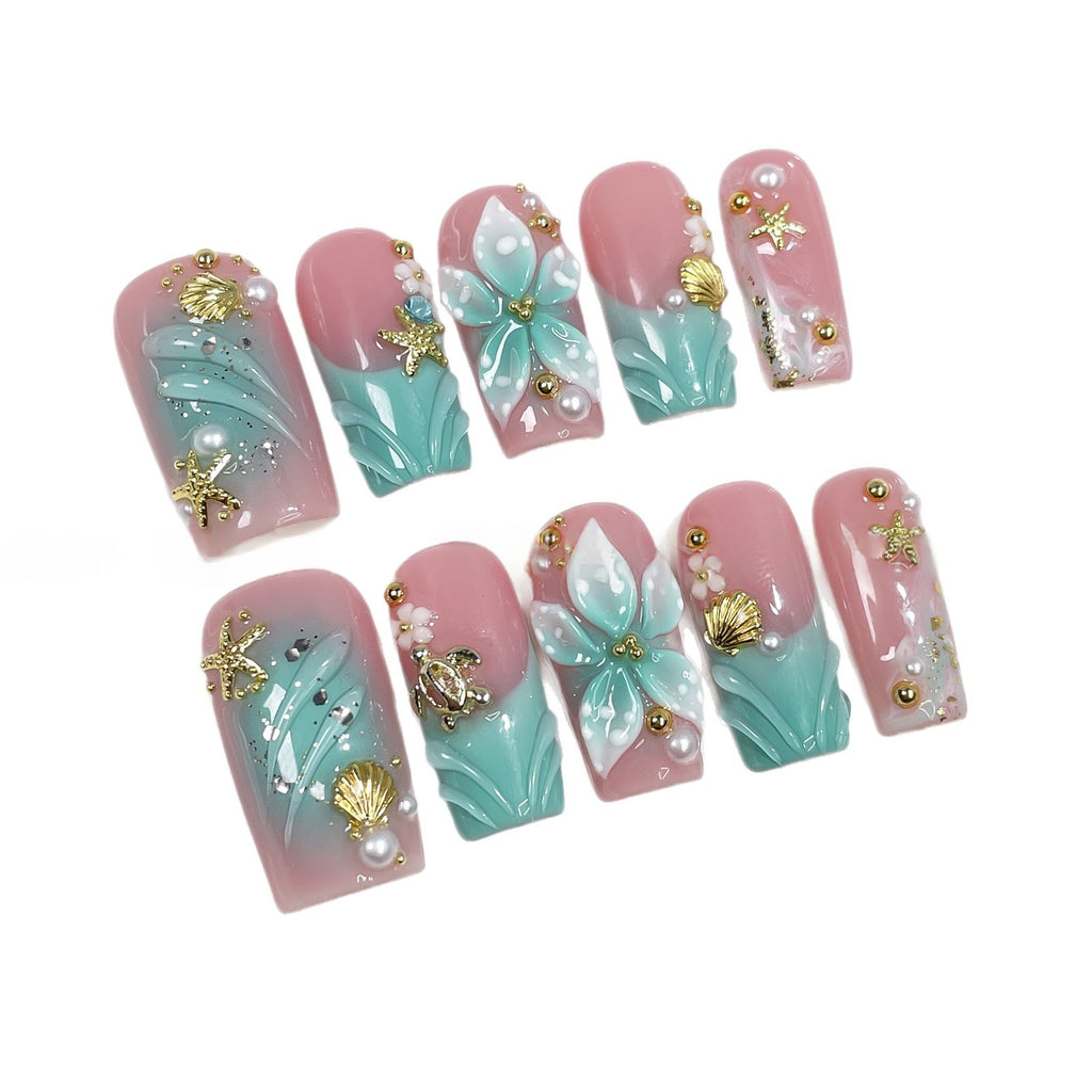 Gradient 3D femmes sculptées Art des ongles occasionnels