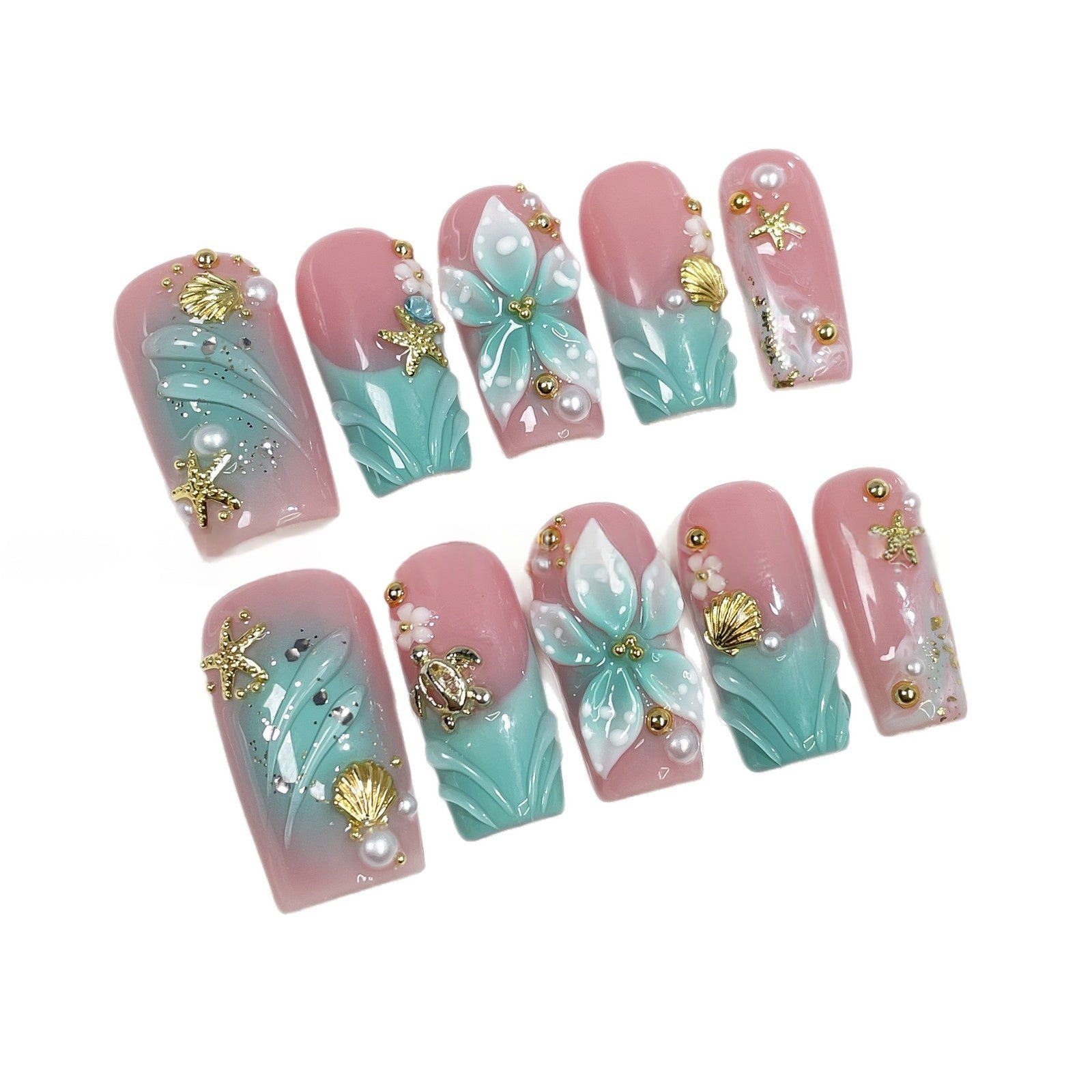 Gradient 3D femmes sculptées Art des ongles occasionnels