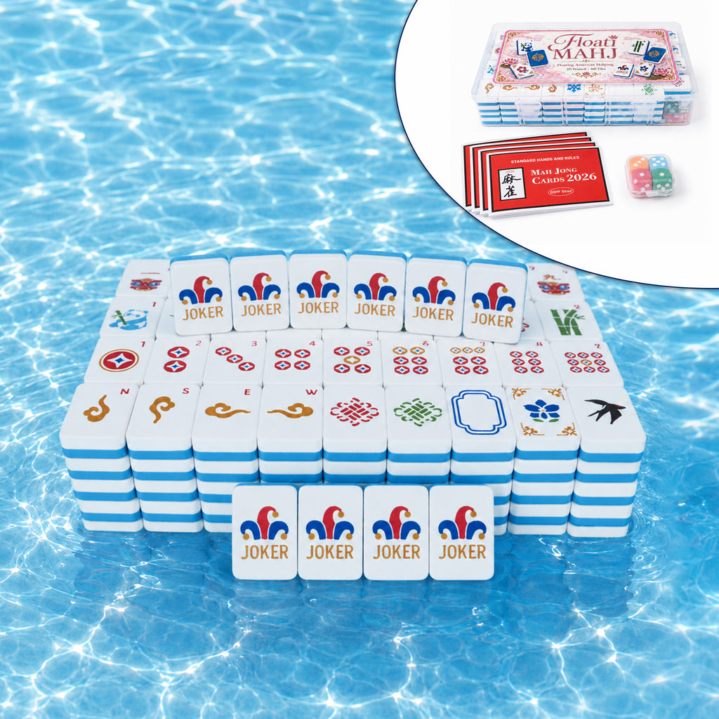 Ensemble de Mahjong américain flottant 160PCS avec boîtier de rangement