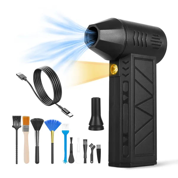 Duster d'air comprimé avec lumière LED jusqu'à 150000RPM vitesse pour PC nettoyage de clavier haute S