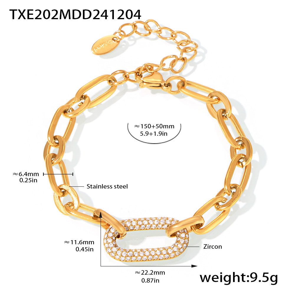Bijoux en acier titane Acier inoxydable Micro-pave Zircon Collier et bracelet