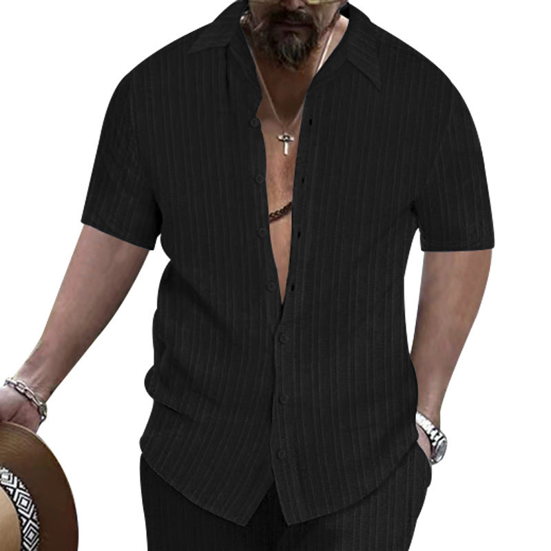Homme Casual Loose-fit à manches courtes Beach Button-up Top