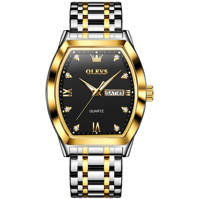 Quartz Barrel Business authentique montre homme