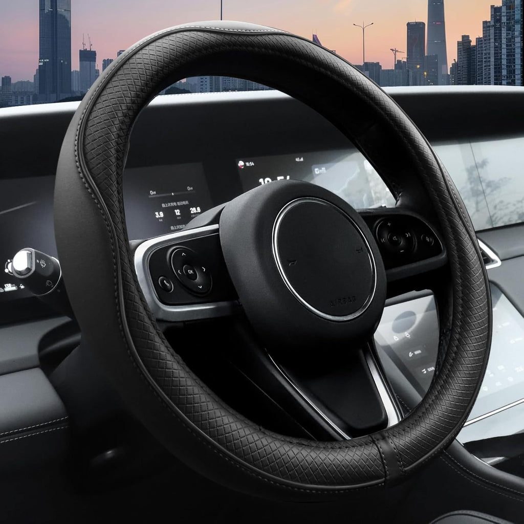 Revêtement de volant de voiture en cuir de microfibre avec embossage diamanté et un N