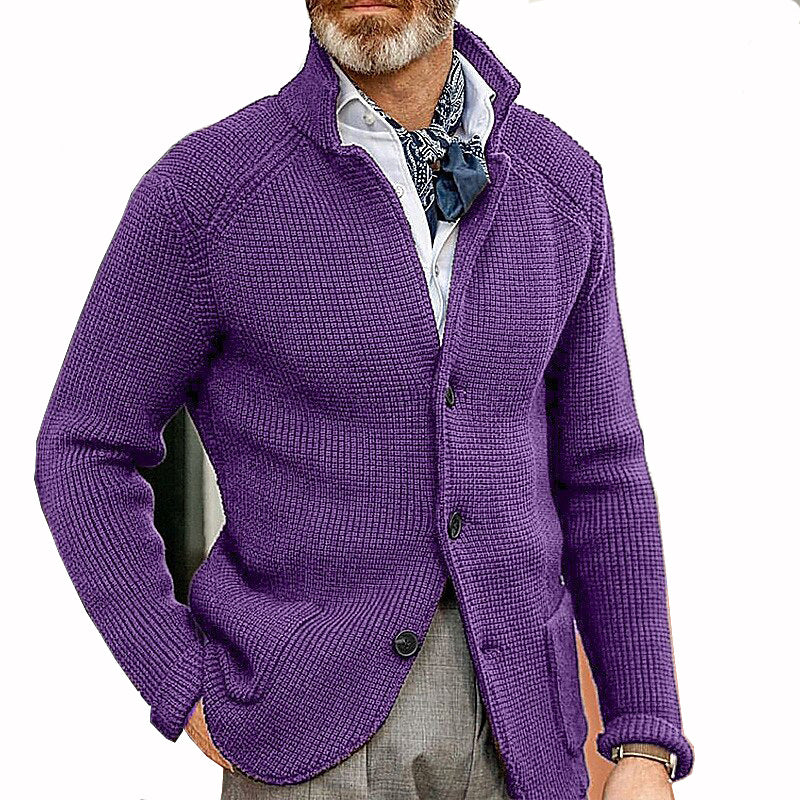 Veste de sweater en lapelle tricotée pour homme d'automne et d'hiver d'Amazon