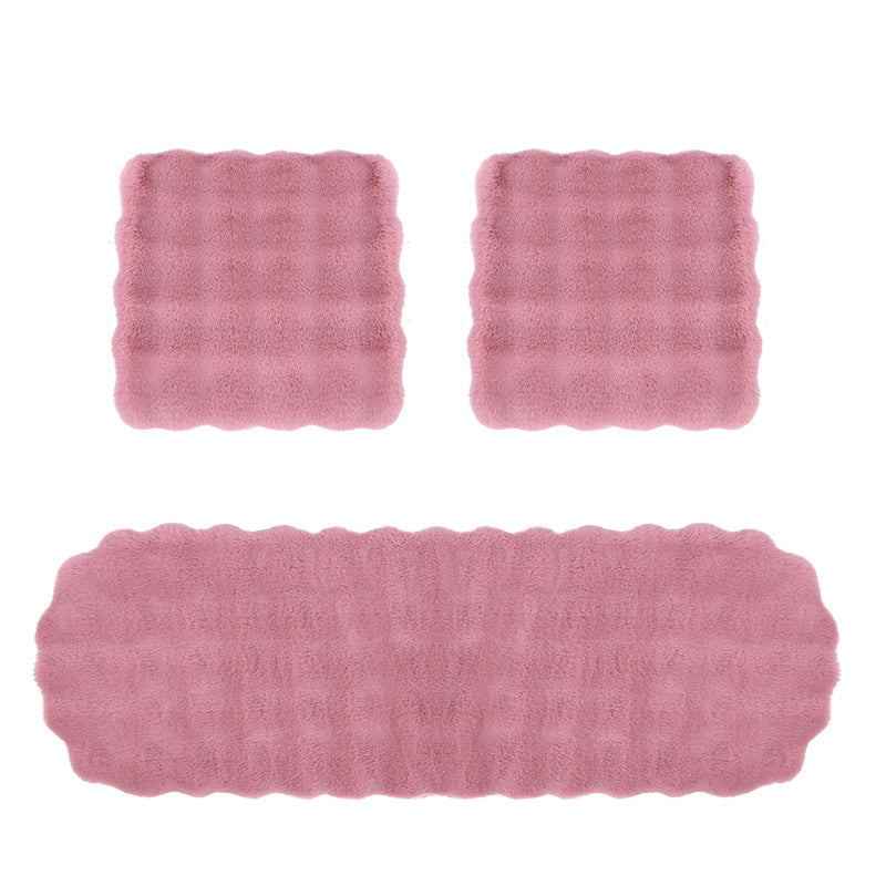 Voiture Coussin Winter Bubble Velvet Lapin en peluche Ensemble de trois pièces sans dossier